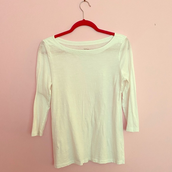 J. Crew Factory Tops - Jcrew White Ballet Neck Tee